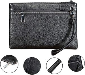 Black Leather Clutch with Embossed Feather Design <b>Zip</b> Around <b>Wallet</b> - Product Image 5
