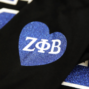 T-shirt à manches longues Zeta Phi Beta 1920 noir pour femme, avec lettres grecques ZPB en chenille, vêtement de sororité, coupe ajustée, tenue décontractée - Product Image 2