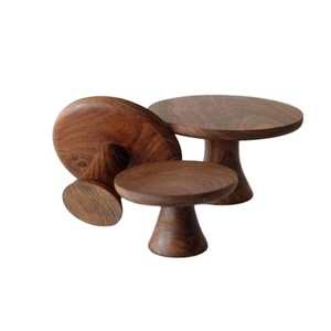 Hot Selling Solid Wood Mini Cake Stand Set Dessert Display Pedestal Riser Tray Natural Wooden <b>Kitchen</b> <b>Decor</b> <b>Item</b> - Product Image 1