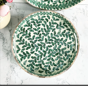 Dernier aspect Plateau de service pour vadrouille Nouveau design Plateau en incrustation d'os pour servir les aliments Nouveau plat de service Dernier plateau de nourriture par Tayyab Handicraft - Product Image 2