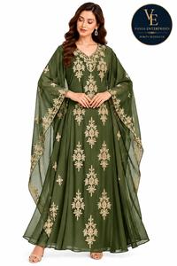 Abaya Kaftan Papillon Couleur Unie avec Fermeture Éclair Frontale, Vêtement Islamique Modeste pour l'Aïd, le Ramadan, Dubaï, la Turquie, Grandes Tailles pour Femmes Adultes, Infroissable - Product Image 4
