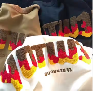 Sudadera con Capucha Bordada con Letras Artísticas, Logotipo en Relieve 3D Personalizado, Sudadera Unisex Extra Grande, Estilo Urbano, OEM, ODM, Venta al Por Mayor - Product Image 6