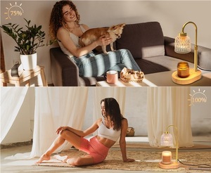 LANJO Candle Warmer Lamp Adjustable Height With Timer <b>Dimmer</b> Wax Melt Night Light Gift candle warmer lamp uk plug - Product Image 6