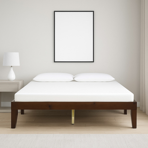 Base de Cama de Madera de Pino Sólido Duradera, Diseño Moderno de Plataforma, Muebles de Dormitorio, Camas de Madera, Proveedor de Vietnam, OEM/ODM - Product Image 1