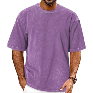 T-shirt unisexe en coton, coupe ample, manches courtes, uni, personnalisable avec logo imprimé en relief sur le devant - Product Image 2