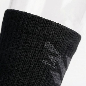 Black Crew Basketball Socks Geometric Pattern Breathable Polyester Spandex Adult Summer Sport Wear - Product Image 4