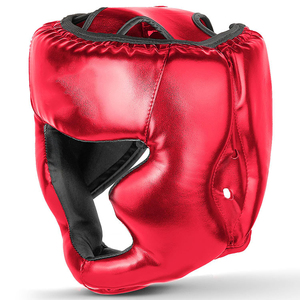Protectores de Cabeza de Boxeo Personalizados en Cuero Brillante, Casco Deportivo Informal para Entrenamiento en Interiores - Product Image 2