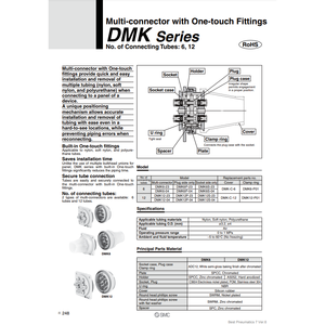 SMC Pneumatics DMK6S-04-C1 Multi-Connecteur pour Pièces Pneumatiques - Product Image 2