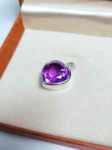 Colgante de Amatista Púrpura Natural Intensa con Corte Cojín, Plata de Ley 925, Regalo de Piedra de Nacimiento de Febrero para Niñas y Mujeres - Product Image 4