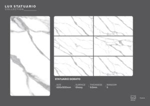 Azulejos de porcelana brillante de alta calidad, tamaño 600x1200, azulejos grandes para pisos y paredes, para interiores de villas, apartamentos y hoteles. - Product Image 3