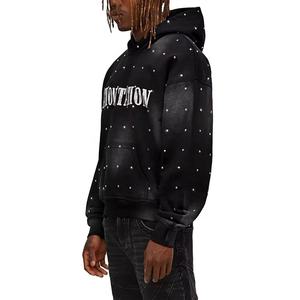 OEM Custom Men's Acid Wash Vintage Streetwear Pullover Hoodie Sun Faded <b>French</b> Terry 3D Embroidered 100% Cotton Winter - Product Image 2