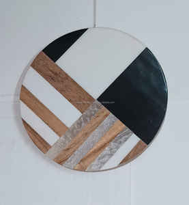 Posavasos Geométricos de Madera y Resina Marrón Tradicionales Hechos a Mano, de Lujo, Ecológicos, de 5 mm/6 mm, para Uso en el Hogar, Hoteles y Resorts - Product Image 1