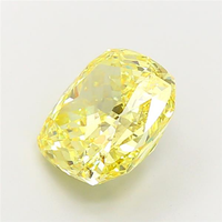 Pierre précieuse non montée, diamant de laboratoire de haute qualité, jaune vif fantaisie, taille coussin, excellente coupe, certifié CVD, pour joaillerie fine.