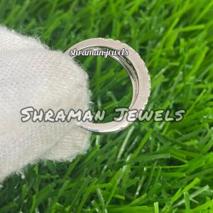 Anillo de Eternidad de Lujo en Oro Blanco Sólido de 14K con Moissanita y Engaste Pavé, Banda de 3 Hileras de Moda, Joyería de Regalo para Compromiso y Boda para Mujer - Product Image 6