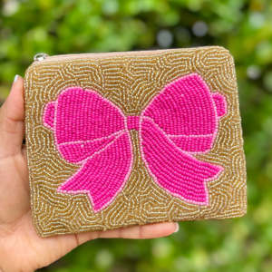 Monedero Antirrobo Hecho a Mano con Cuentas y Lazo, Bolsa con Cremallera Bordada Personalizada, Correa de Cadena, Tarjetero Suave, Regalo para Mujeres y Niñas, Venta al por Mayor - Product Image 4
