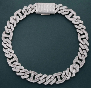 Bracelet chaîne pour homme en alliage de zinc plaqué argent sterling 925, micro-incrustation de zircon, style hip-hop, bijou cadeau - Product Image 2
