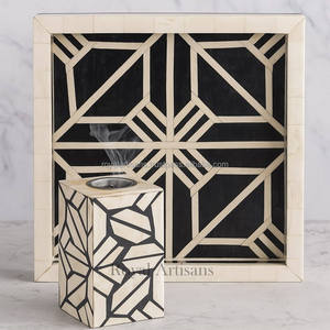 ROYAL ARTISANS Luxury Resin Inlay <b>Bakhoor</b> Burner Set with Tray and <b>Oud</b> Storage Box Ramadan Gift - Product Image 6