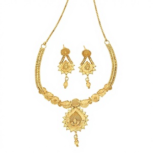 ขายส่งสร้อยคอสั้น14K 18K 24K ที่หุ้มด้วยทองคำสร้อยคอสั้นทองเหลืองทองเครื่องประดับแฟชั่นชุดเครื่องประดับแบบดั้งเดิม - Product Image 3