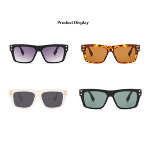 High Quality Custom Logo Retro Fashion Tr90 <b>Sunglasses</b> Luxury UV400 <b>Square</b> Eyewear Fashion Glasses for Women 2025 - Product Image 4