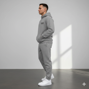 ผู้ผลิตชุดฮู้ดดี้และกางเกงวอร์มแบบซิปเต็มตัวปักลายเพชรพลอยรักษ์โลกไซส์พลัส Ranzia Signature สำหรับผู้ชายสไตล์ Distressed - Product Image 4