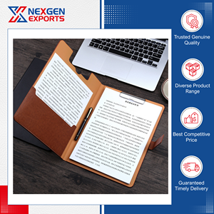 Nexgen Exports - Carpeta de Presentación de Cuero PU Hecha a Mano de Lujo, Logotipo Personalizado, Servicios OEM/ODM, Estándar Superior, Calidad de Primera Categoría - Product Image 4