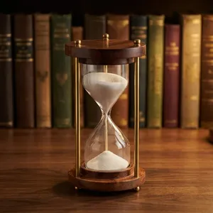 Reloj de Arena de Madera con Arena Blanca para Decoración de Mesa de Cocina, Oficina u Hogar, Reloj de Arena Decorativo para Sala de Estudio - Product Image 4