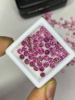 Tourmaline rose chauffée, taille brillant rond, naturelle, en vrac, 2mm 3mm 4mm, changeante de couleur, qualité excellente, rare, certifiée par un tiers