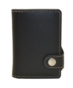 Tarjetero Delgado de Aluminio con Protección RFID, Cartera de Cuero Genuino de Lujo para Hombres y Mujeres, Estilo Moderno - Product Image 1