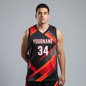 Maillots de basket-ball unisexes respirants et à séchage rapide, col en V, design personnalisé de haute qualité 2026, avec nom et numéro imprimés sur mesure - Product Image 5