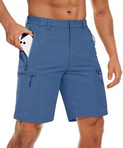 Men's Cargo Shorts Solid Color Quick Dry <b>Elastic</b> Waist Bermuda Length Casual Outdoor Wear With Multiple Pockets - Product Image 5