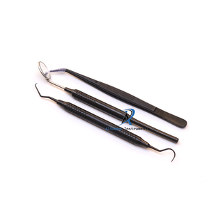 Kit de Examen Dental Manual Ergonómico con Recubrimiento Cerámico, Juego de Instrumentos de Diagnóstico de Acero Inoxidable, Espejo, Sonda, Pinzas para Dentistas - Product Image 2