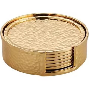 Modern Metal <b>Coaster</b> <b>Set</b> for Glass Mug Beverage Protection and Luxury Dining Table Decoration Styling - Product Image 6