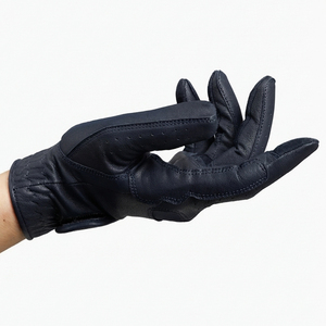 Professional Anti-Slip Leather <b>Gloves</b> for Winter Outdoor Comfortable <b>Silver</b> Trim Cuff Horseback Riding <b>Gloves</b> - Product Image 5