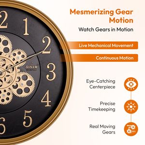 Reloj de pared vintage de gran tamaño, el más viral del 2026, ideal para oficina, hogar, cocina y otros lugares de trabajo, para usar en cualquier lugar. - Product Image 3