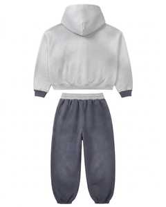 Conjunto Deportivo Personalizado Transpirable y Ligero de Poliéster/Nailon para Invierno, con Cierre de Cordón, Sudadera con Capucha y Pantalones, Unisex, Estilo Urbano - Product Image 3