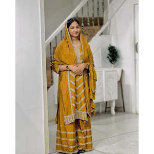 Conjunto de Top y Dupatta Plazzo para Mujer de Diseñador con Bordado de Lentejuelas - Product Image 4