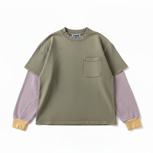 เสื้อยืดสองชั้นหรูหรา ผ้าเนื้อนุ่ม สวมใส่สบาย มีสไตล์ สำหรับผู้ชายและผู้หญิง ใส่ลำลองได้ทุกวัน ใส่เที่ยวข้างนอก ดีไซน์ทันสมัย - Product Image 2