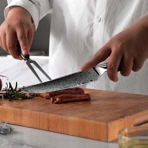 Handmade Modern Forged Extra <b>Sharp</b> Steak <b>Knife</b> Damascus Steel Blade 6-7.9in Length Ambidextrous Resin Handle 3.0mm Thickness - Product Image 5
