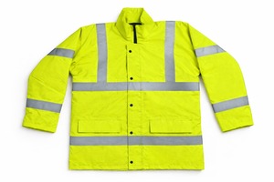 Gilet de sécurité haute visibilité personnalisé Hualing, classe 2 ANSI, imperméable, jaune fluorescent, en coton, avec maille réfléchissante, vêtements de travail - Product Image 2