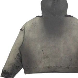 Sweat-shirt d'hiver épais pour homme, effet vieilli, délavé vintage, style streetwear grunge, coupe oversize, en molleton de coton - Product Image 5