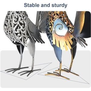 Estatua de Gallo de Hierro Forjado de 18 Pulgadas para Jardín, Decoración Exterior para Patio, Césped, Jardín Trasero, Granja, Amantes de las Gallinas, Arte Metálico para Jardín - Product Image 4