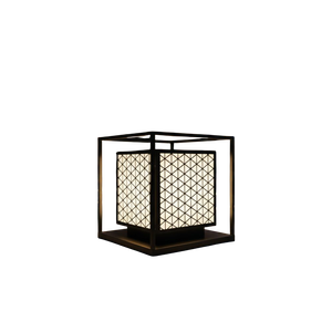 Lámpara de Poste LED con Patrón de Ondas Modernas - Lámpara de Columna para Exteriores de 12 Pulgadas, Acero con Recubrimiento de Polvo Negro Resistente a la Oxidación, Luz Blanca Cálida AC - Product Image 1