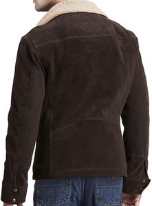 Men's Fashion Brown Leather <b>Jacket</b> Premium Woolen Leather Winter Coat OEM Leather Apparel Stylish <b>Biker</b> <b>Jacket</b> Wholesale - Product Image 2
