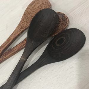 Cuchara de madera de coco Natural de fábrica, 17cm de longitud para servir en casa, fiesta, boda, utensilios de cocina, vajilla - Product Image 3