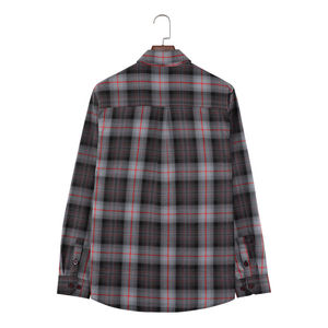 เสื้อเชิ้ตผู้ชายลายสก็อต แขนยาว คอจีน ผ้าฝ้าย 100% ระบายอากาศได้ดี เหมาะสำหรับฤดูร้อน ลายทอ ติดกระดุมแบบปกปิด - Product Image 5