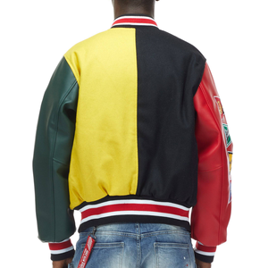 Blouson universitaire personnalisé à col montant, logo frontal, respirant, en coton et laine écologiques, pour homme, hiver, haute qualité, vente chaude - Product Image 5