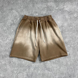 Best Sale Drawstring Waist Mens Acid Wash Shorts Vintage Men Summer Athletic Breathable Acid Washed Shorts With Puff Printed - Product Image 2