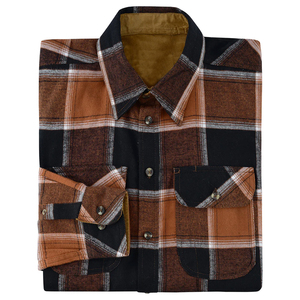 Chemise en flanelle à carreaux épaisse pour homme, manches longues, boutonnée, en coton, décontractée, brossée, douce, chaude, style workwear, coupe oversize - Product Image 6