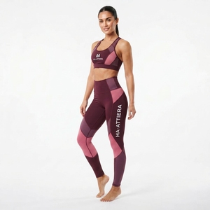 Ensemble de vêtements de sport pour femmes, soutien-gorge de sport bicolore et leggings taille haute, vêtements de yoga et de fitness personnalisés - Product Image 4