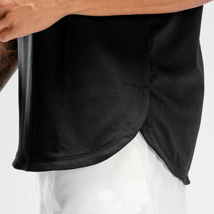 เสื้อกล้ามคอกลมผู้ชาย สีดำล้วน แห้งเร็ว ผ้าถัก ทรงปกติ สวมใส่สบาย - Product Image 3